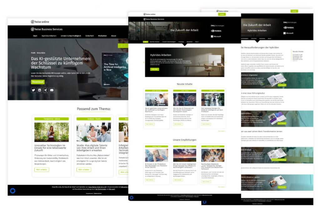 Screenshots Content Hub Die Zukunft der Arbeit