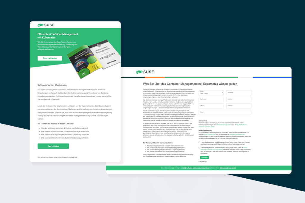 Lead-Kampagnen: E-Mail-Landingpage SUSE