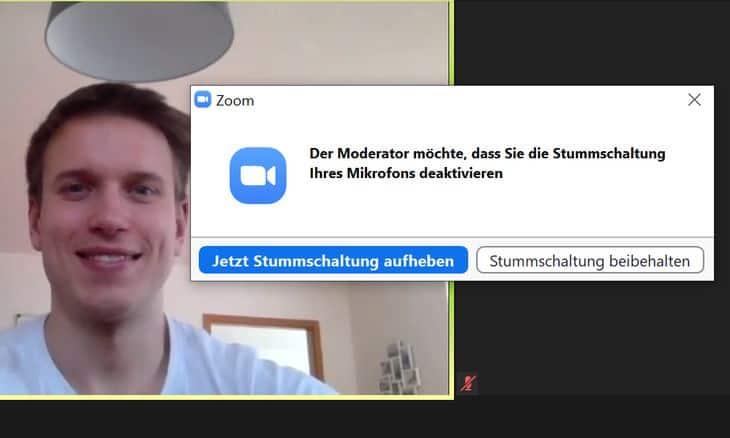 Zoom: Stummschaltung aufheben