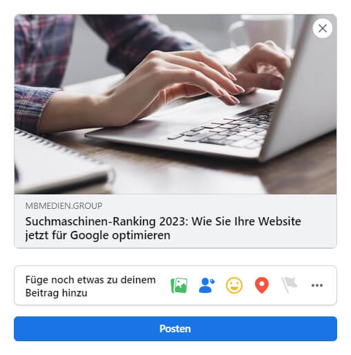 Backlink durch Social-Media-Beitrag