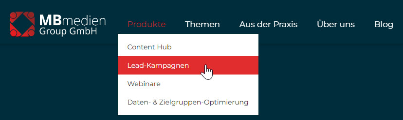 MBmedien Navigation Lead-Kampagnen