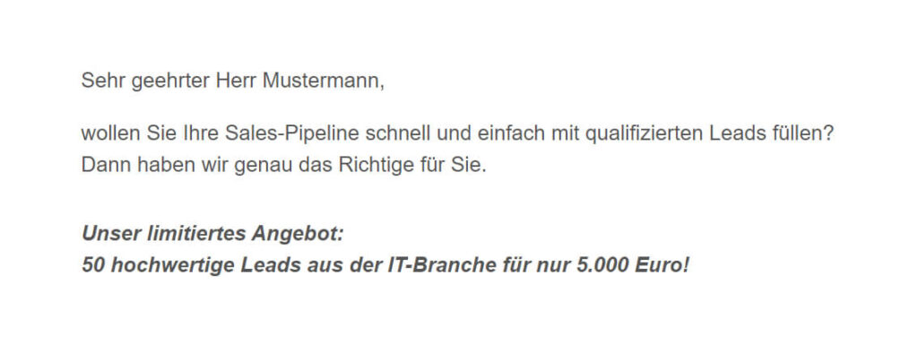 50 für 5000: Personalisierte Anrede im Mailing