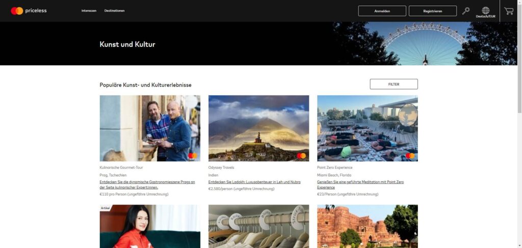 Screenshot MasterCard Priceless