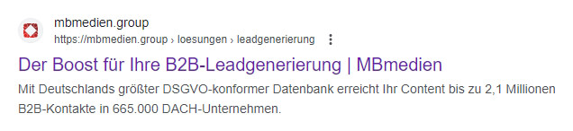 Suchergebnis MBmedien Leadgenerierung