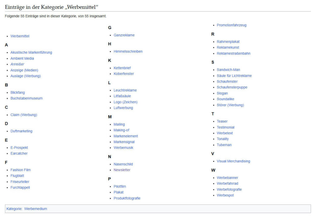 Wikipedia Werbemittel