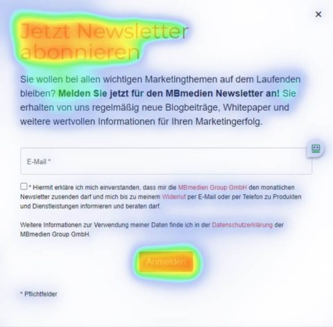 Heatmap Newsletter-Formular